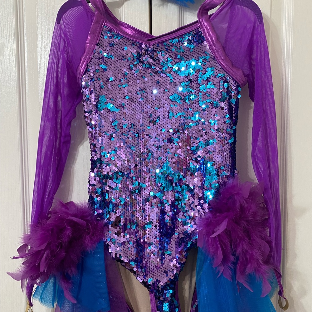 Weissman Purple and Blue Sequin Dance Costume